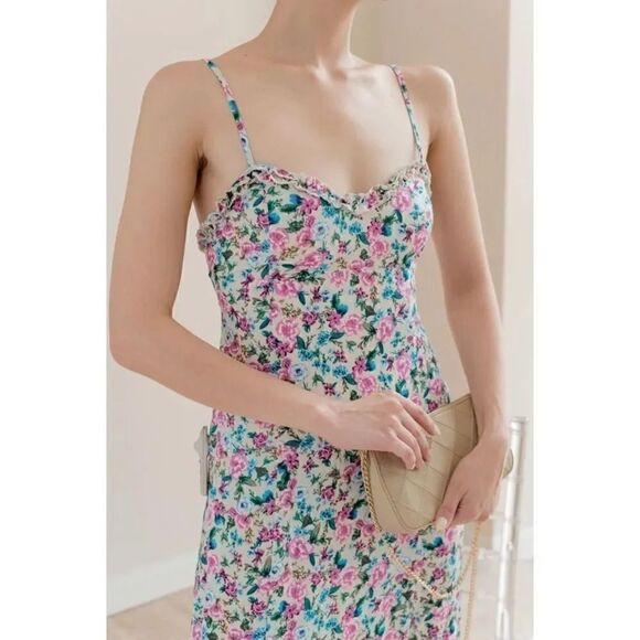 ZARA FLORAL PRINTED MIDI DRESS - Picture 9 of 13